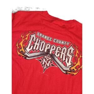 Y2k Orange County Choppers Mens Red Center Logo 2003 Large front Flame skater